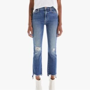 Mother insider crop step chew hem